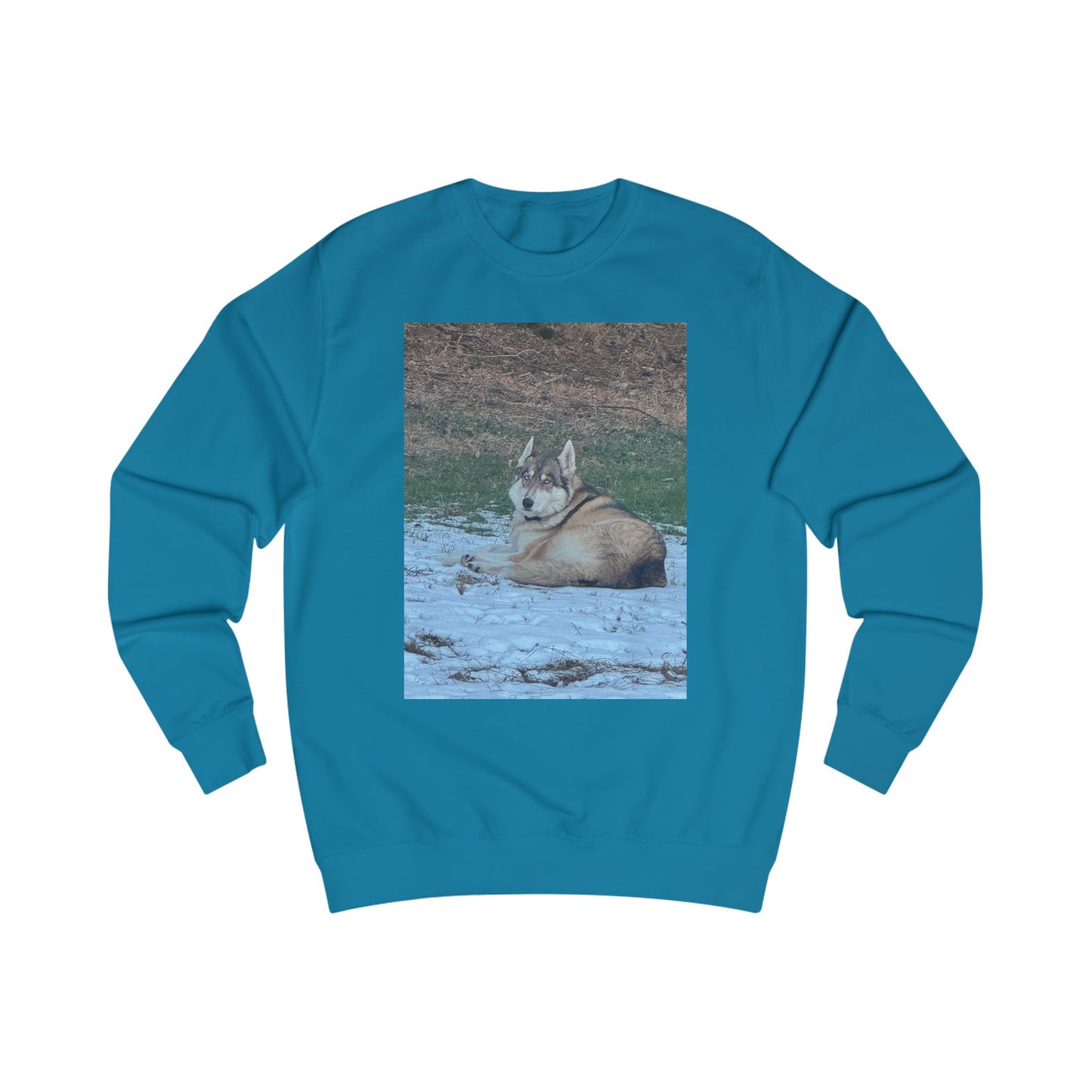 Husky in Snow Sweatshirt - Cozy Winter Dog Graphic Crewneck