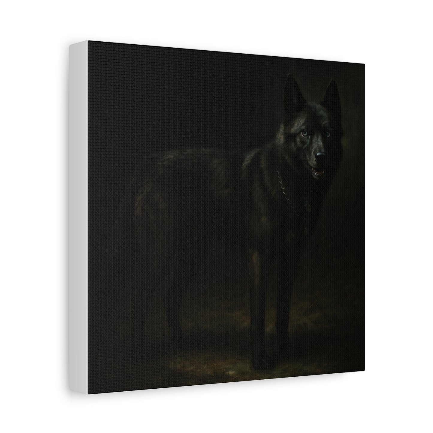 Odin – The Dark Majesty” Premium Poster Print, Black German Shepherd Canvas Wall Art — Dark Moody Animal Portrait