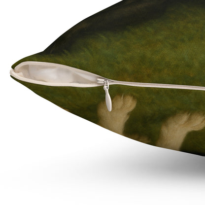 Odin & Thor Pillowcase Decorative Pillow — Rustic Animal Portrait Throw Cushion, The Hybrid Legends, Strength & Light in Every Detail