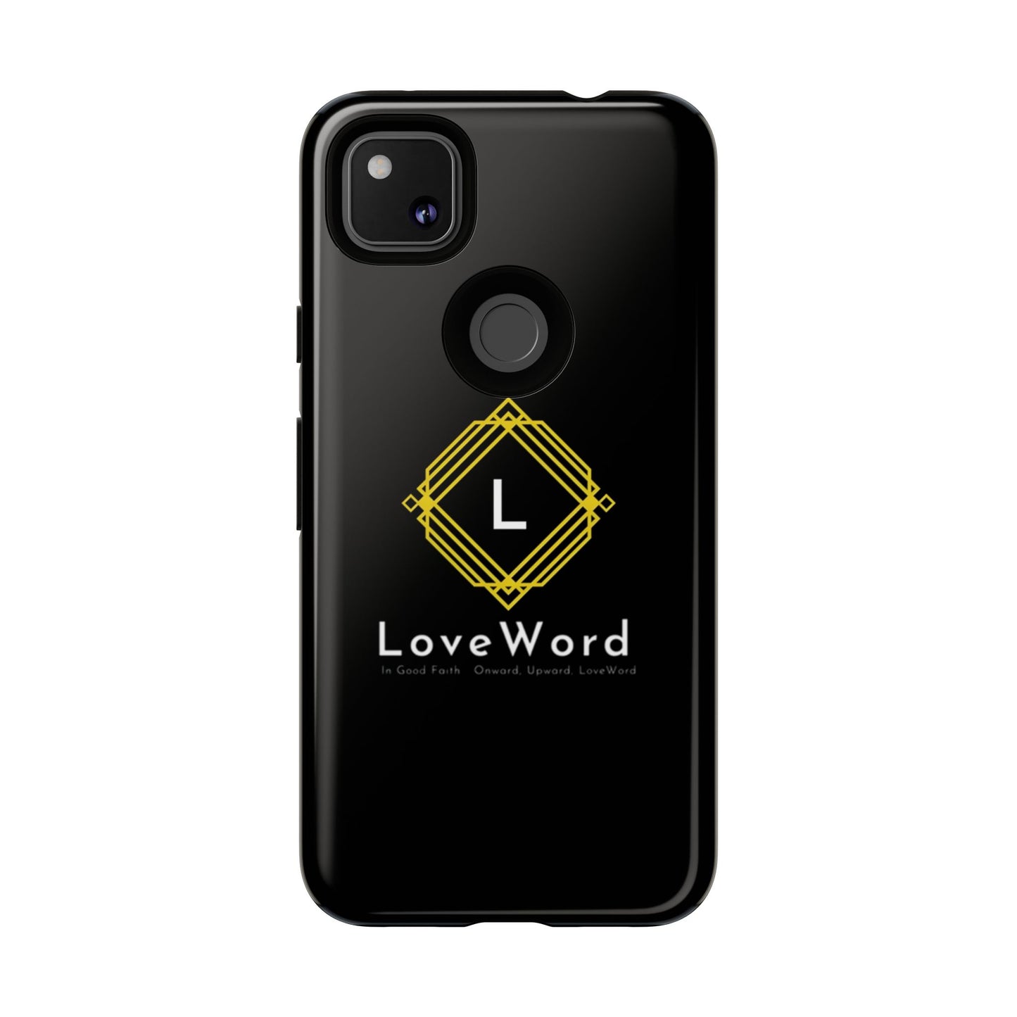 LoveWord Monogram Tough Phone Case — Black Protective iPhone Cover