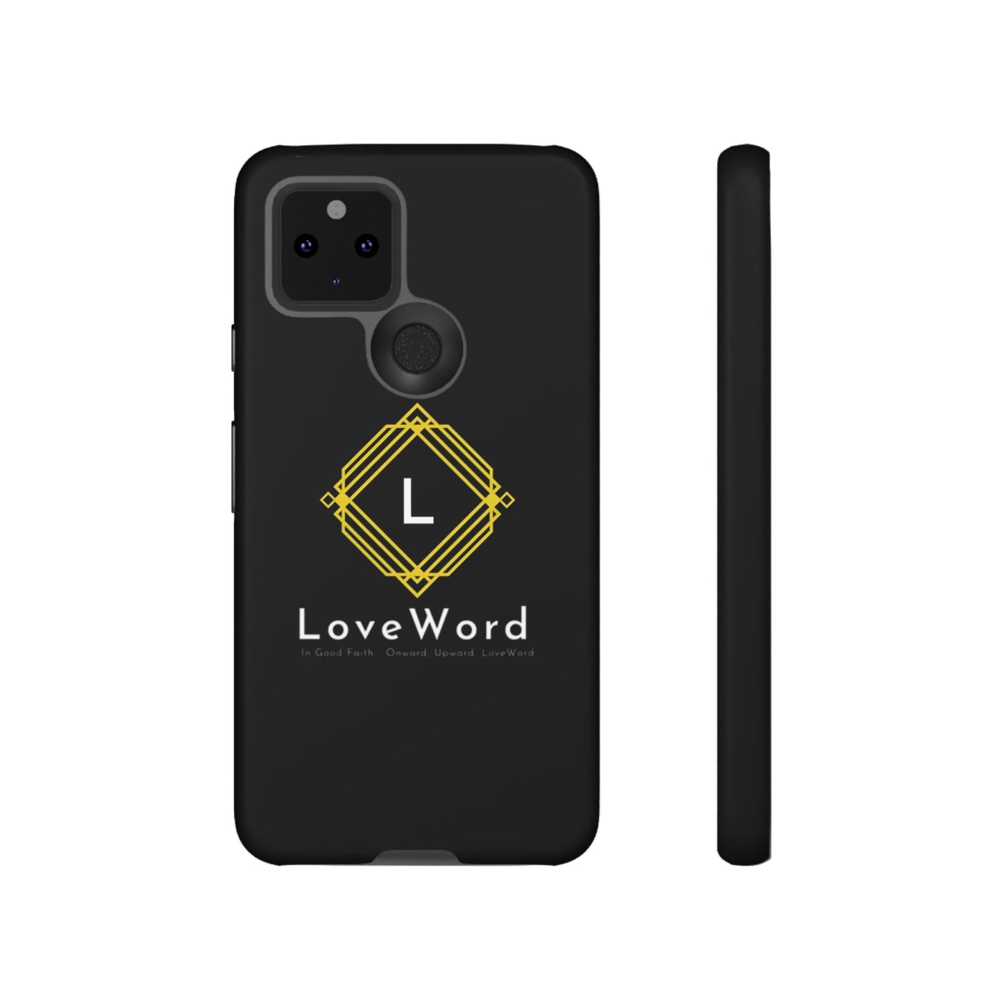 LoveWord Monogram Tough Phone Case — Black Protective iPhone Cover