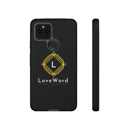 LoveWord Monogram Tough Phone Case — Black Protective iPhone Cover