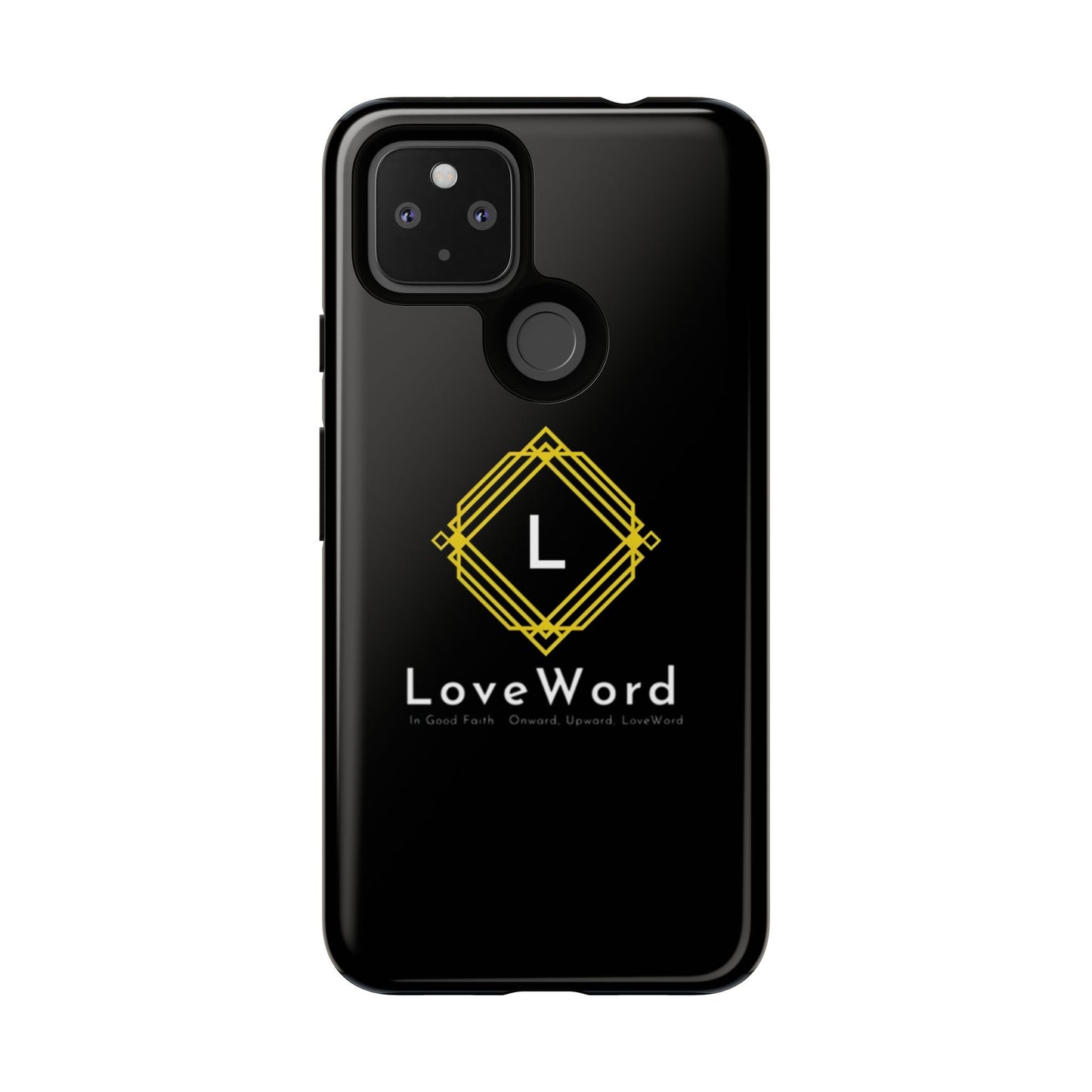 LoveWord Monogram Tough Phone Case — Black Protective iPhone Cover
