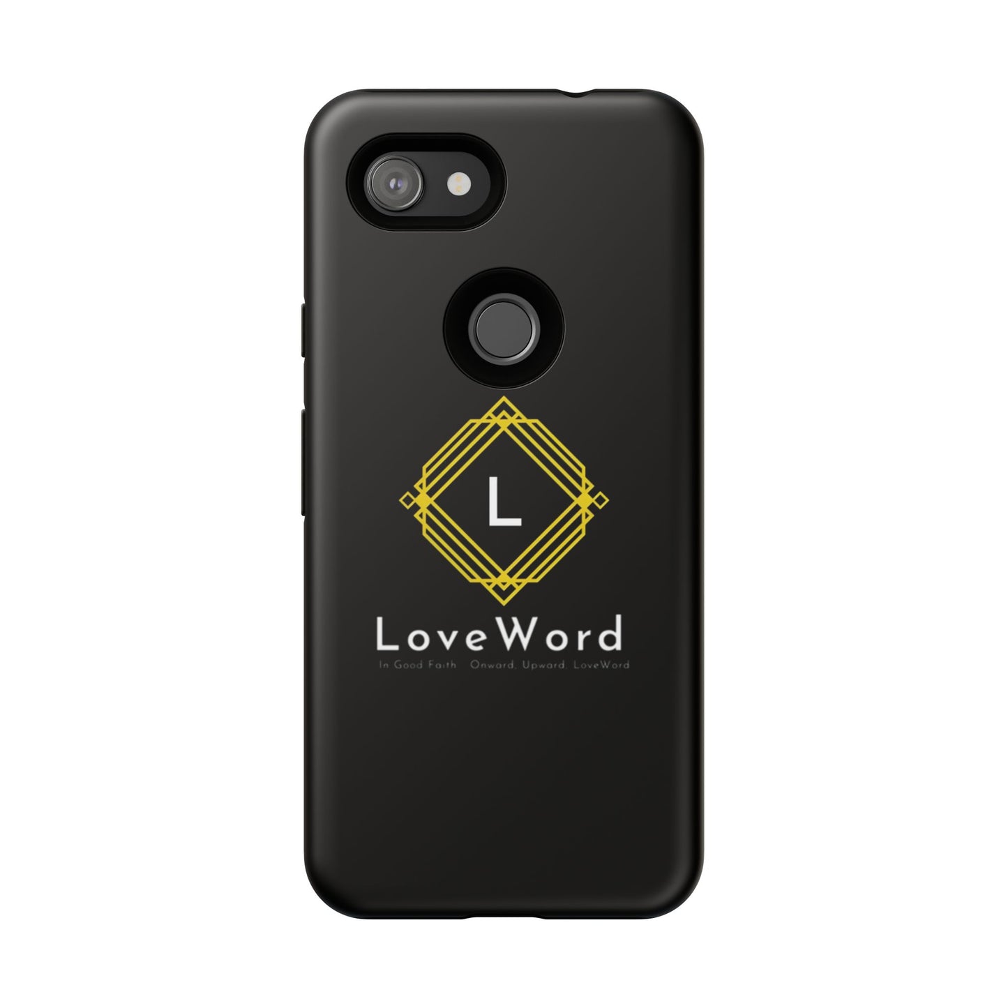 LoveWord Monogram Tough Phone Case — Black Protective iPhone Cover