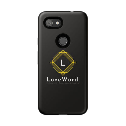 LoveWord Monogram Tough Phone Case — Black Protective iPhone Cover