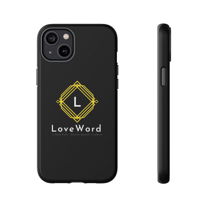 LoveWord Monogram Tough Phone Case — Black Protective iPhone Cover