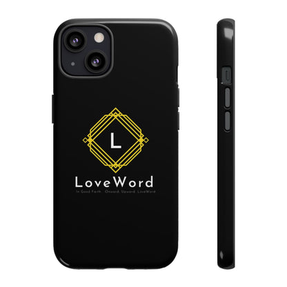 LoveWord Monogram Tough Phone Case — Black Protective iPhone Cover