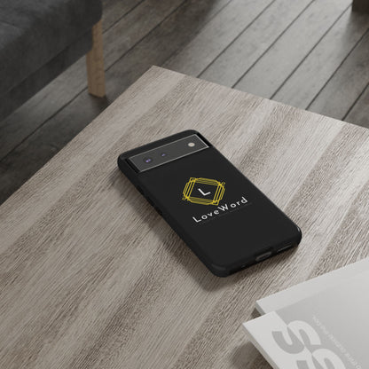 LoveWord Monogram Tough Phone Case — Black Protective iPhone Cover