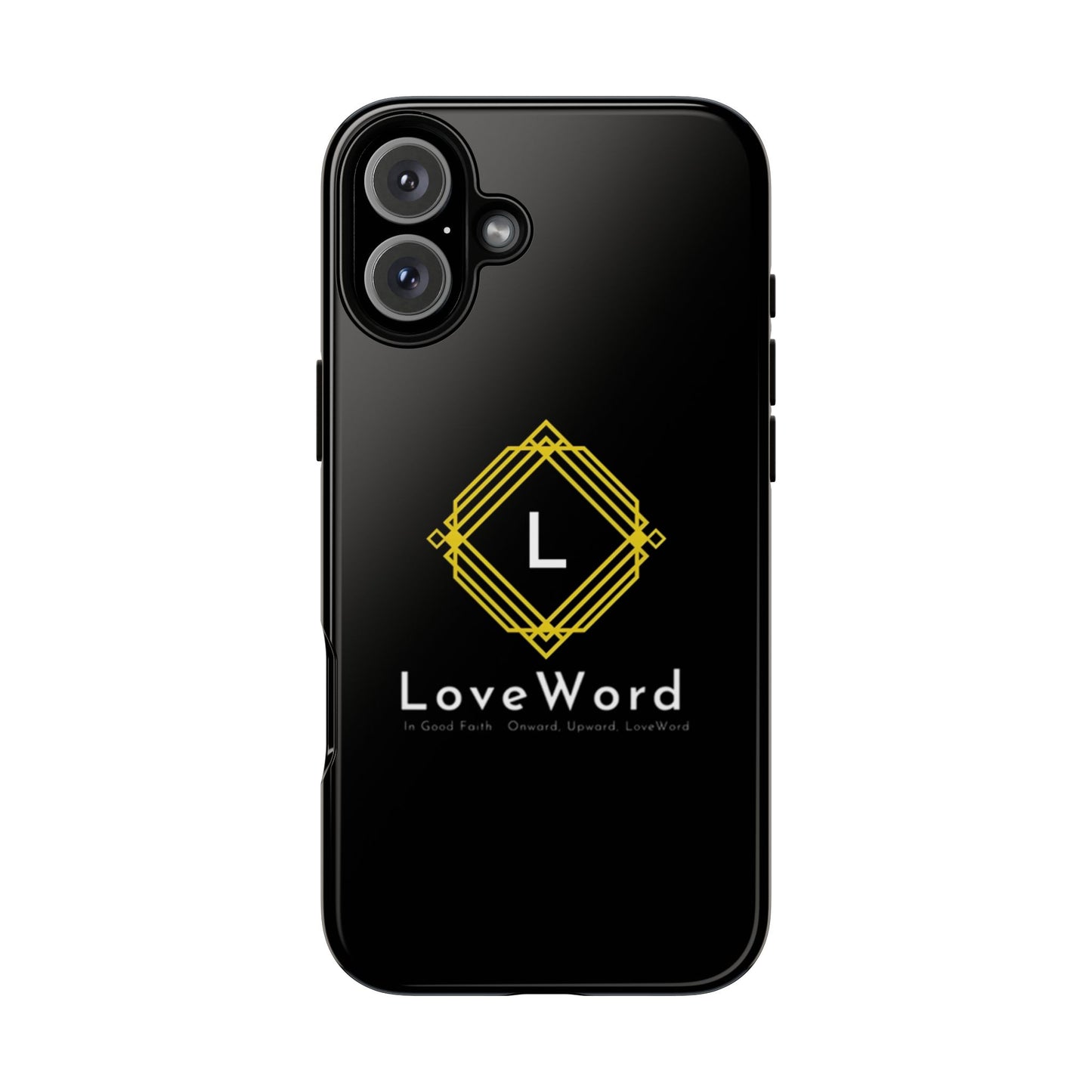 LoveWord Monogram Tough Phone Case — Black Protective iPhone Cover