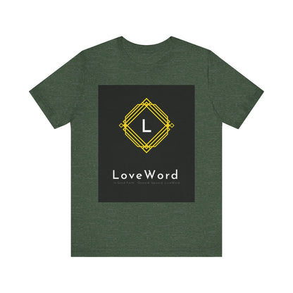 LoveWord Monogram Tee — Geometric Gold Emblem T‑Shirt