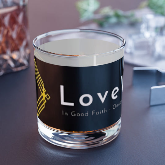 LoveWell Branded 10oz Whiskey Rocks Glass — Logo Barware Gift