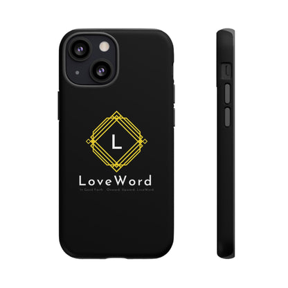 LoveWord Monogram Tough Phone Case — Black Protective iPhone Cover