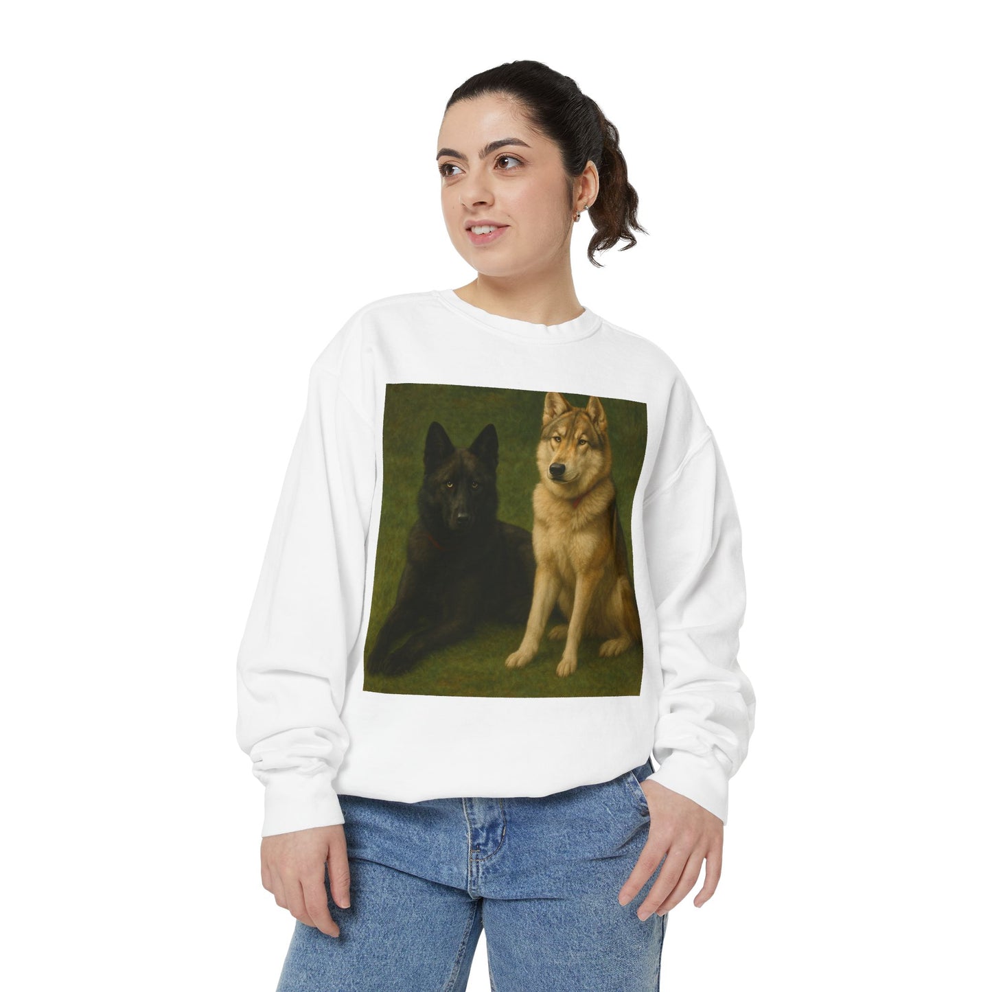 Odin & Thor Hybrid Legends Sweatshirt – Realistic Black & Tan Hybrids Graphic Crewneck
