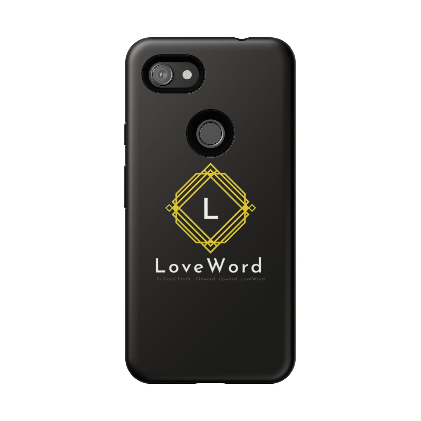 LoveWord Monogram Tough Phone Case — Black Protective iPhone Cover