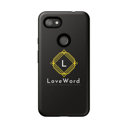 LoveWord Monogram Tough Phone Case — Black Protective iPhone Cover