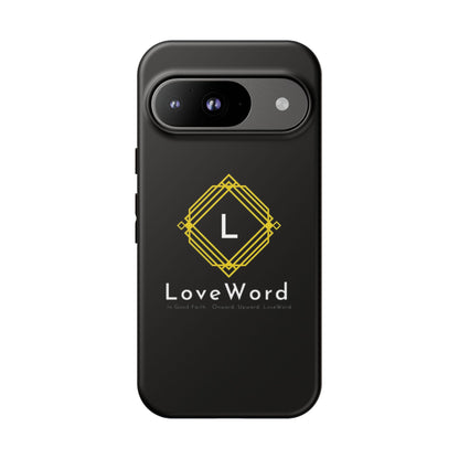 LoveWord Monogram Tough Phone Case — Black Protective iPhone Cover