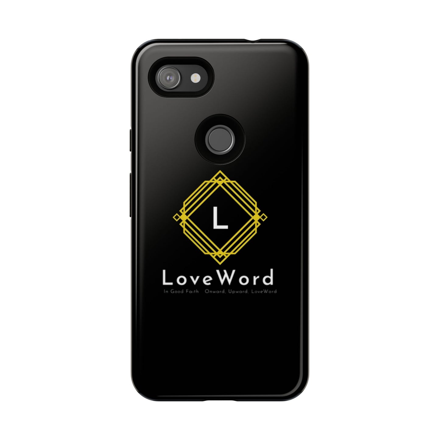 LoveWord Monogram Tough Phone Case — Black Protective iPhone Cover