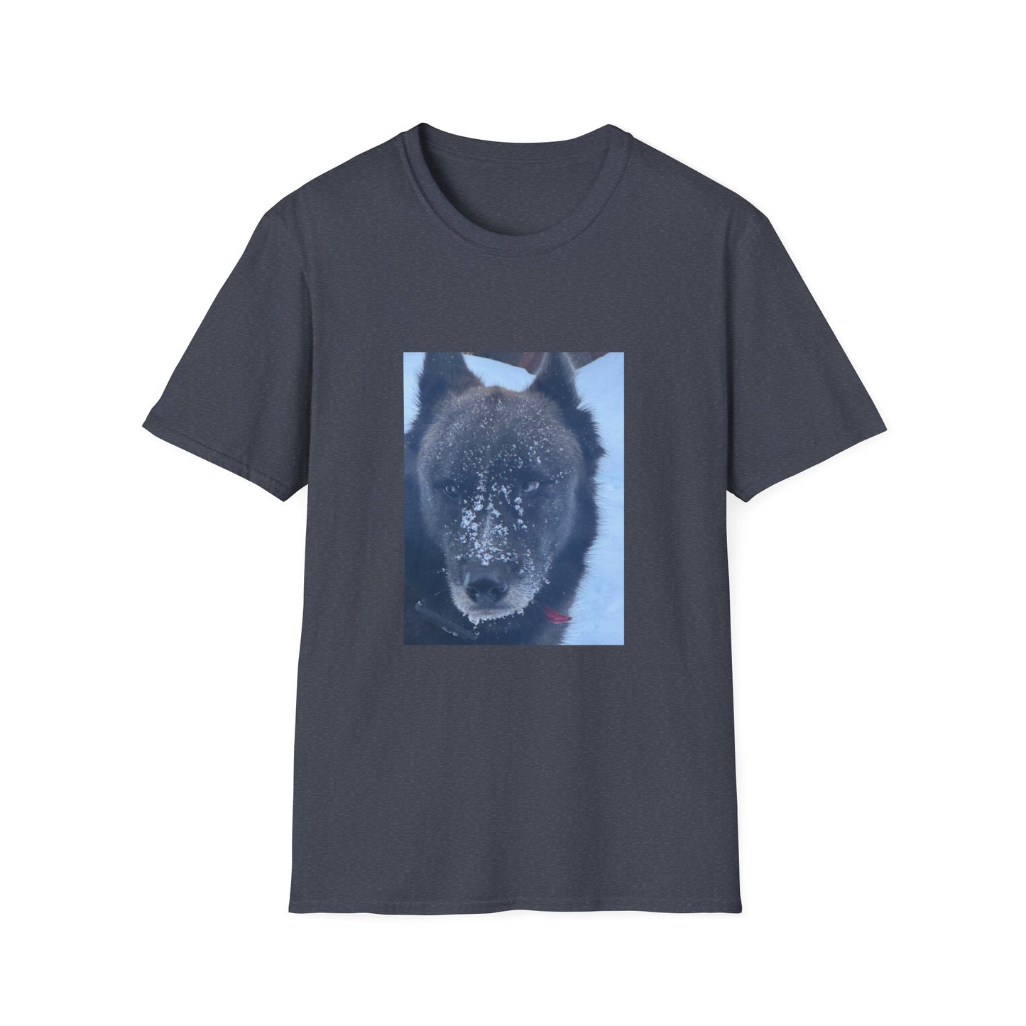Wolf Face T‑Shirt  Frosty Snow Dog Portrait Tee