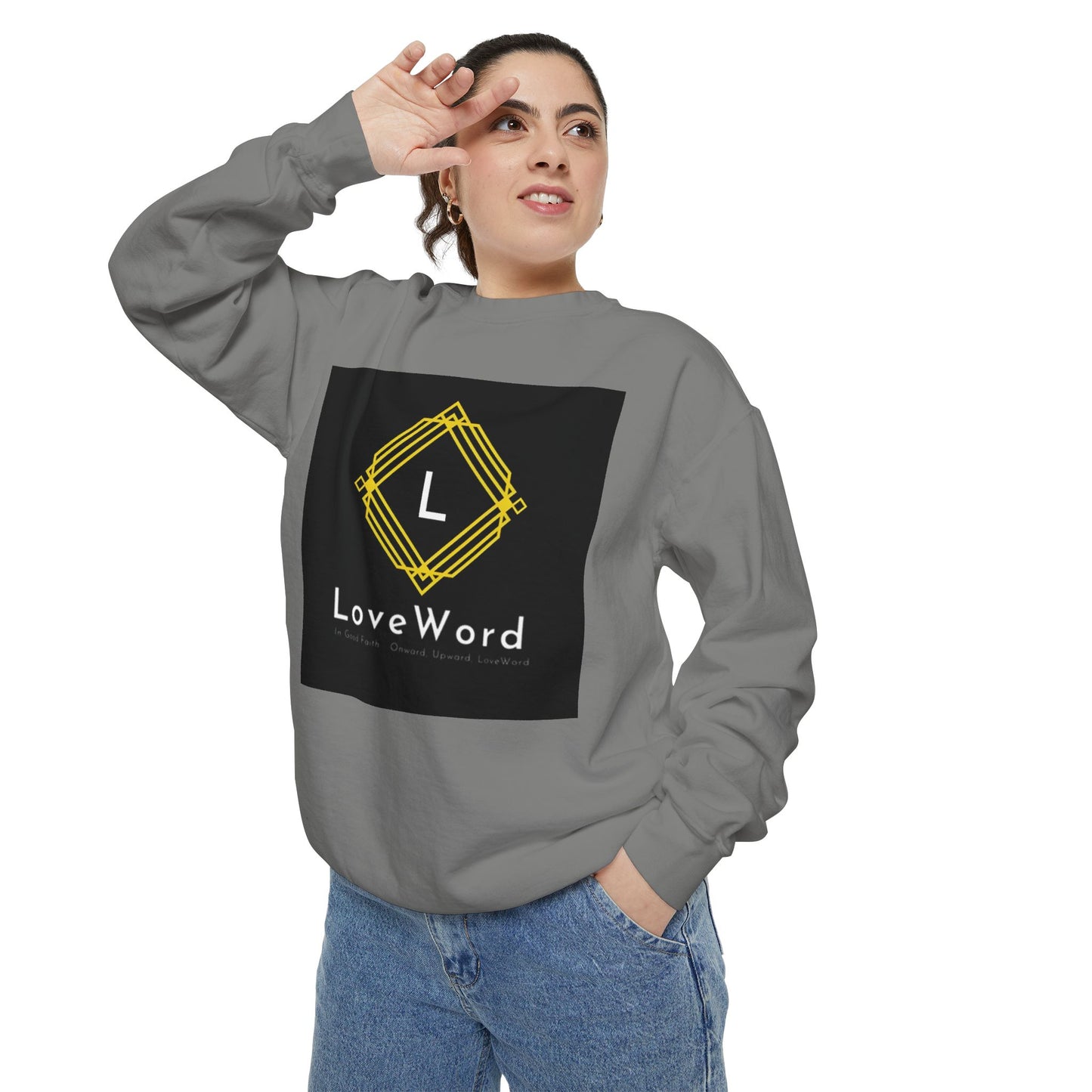 LoveWord Branded Sweatshirt — Minimal Geometric Crewneck