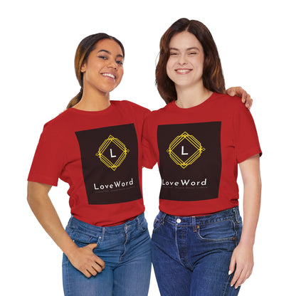 LoveWord Monogram Tee — Geometric Gold Emblem T‑Shirt