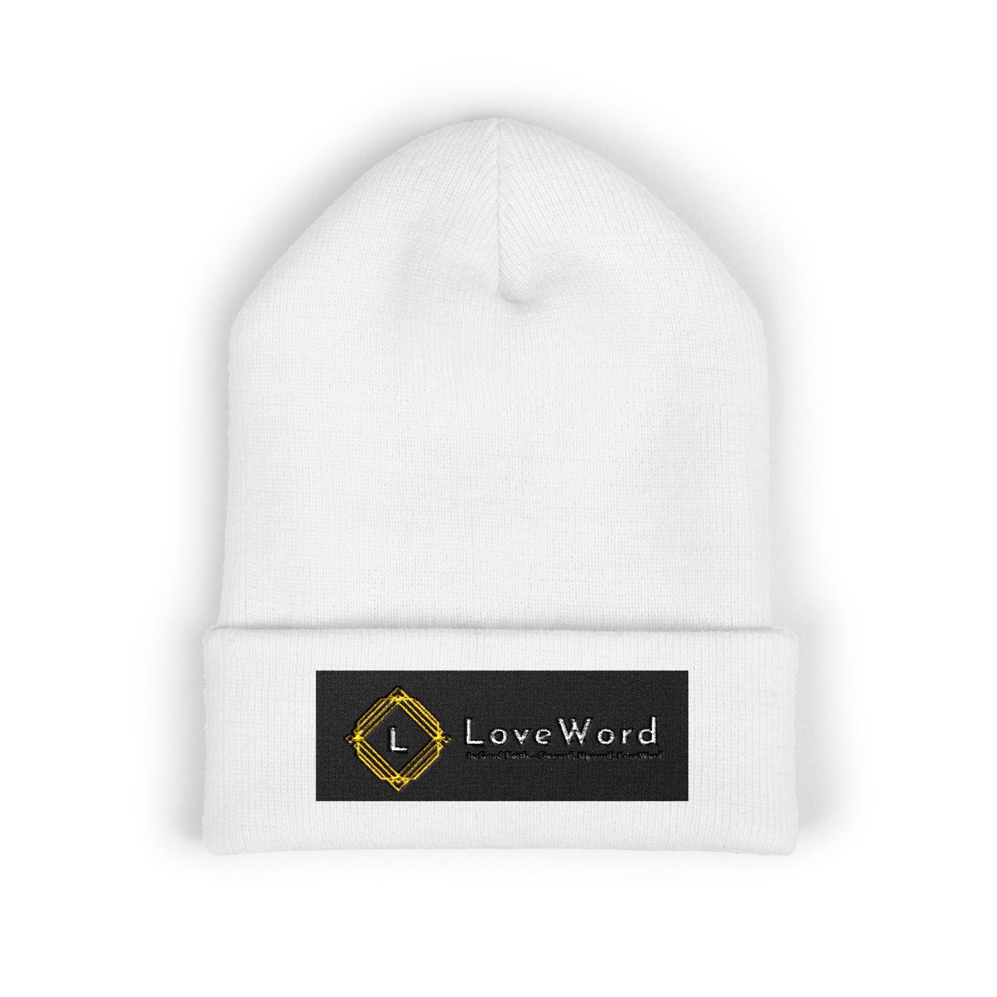 Embroidered 'LoveWord' Logo Cuffed Beanie