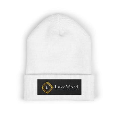 Embroidered 'LoveWord' Logo Cuffed Beanie