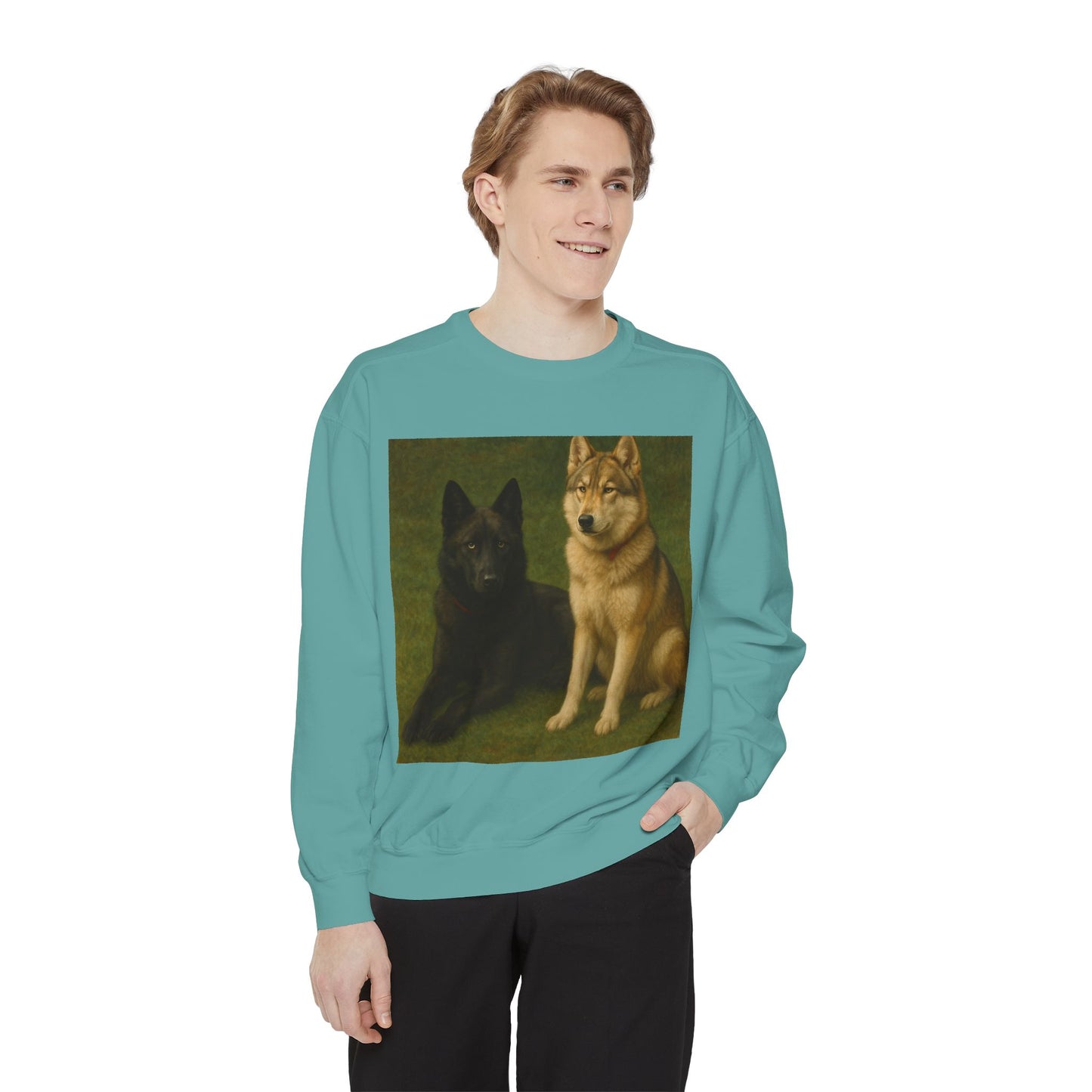 Odin & Thor Hybrid Legends Sweatshirt – Realistic Black & Tan Hybrids Graphic Crewneck
