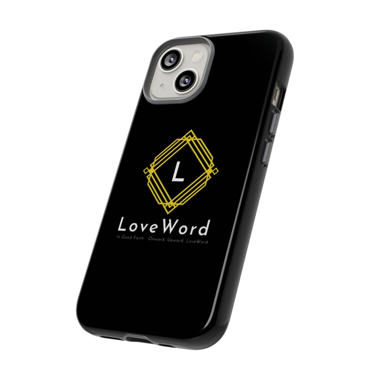 LoveWord Monogram Tough Phone Case — Black Protective iPhone Cover