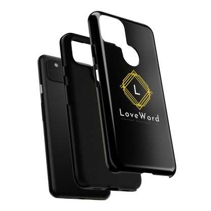 LoveWord Monogram Tough Phone Case — Black Protective iPhone Cover