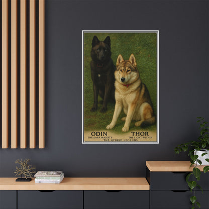 Odin & Thor Hybrid Legends Framed Matte Canvas Art