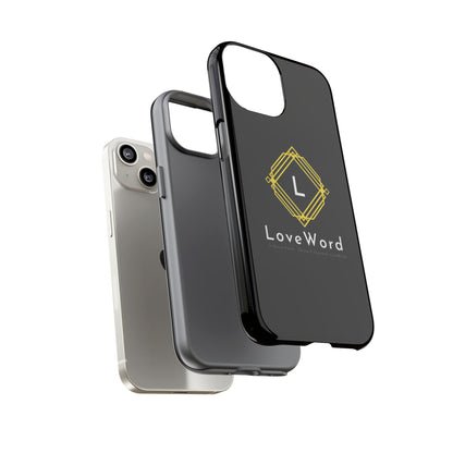 LoveWord Monogram Tough Phone Case — Black Protective iPhone Cover