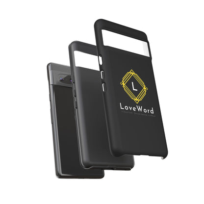 LoveWord Monogram Tough Phone Case — Black Protective iPhone Cover
