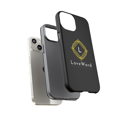 LoveWord Monogram Tough Phone Case — Black Protective iPhone Cover