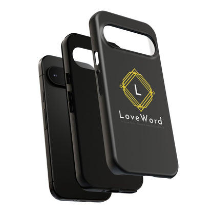 LoveWord Monogram Tough Phone Case — Black Protective iPhone Cover