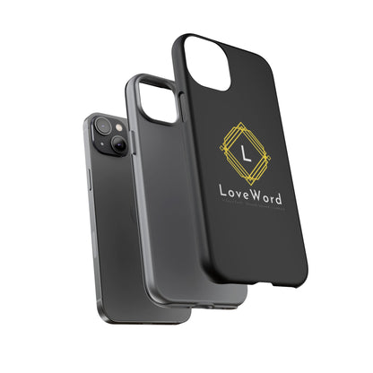 LoveWord Monogram Tough Phone Case — Black Protective iPhone Cover