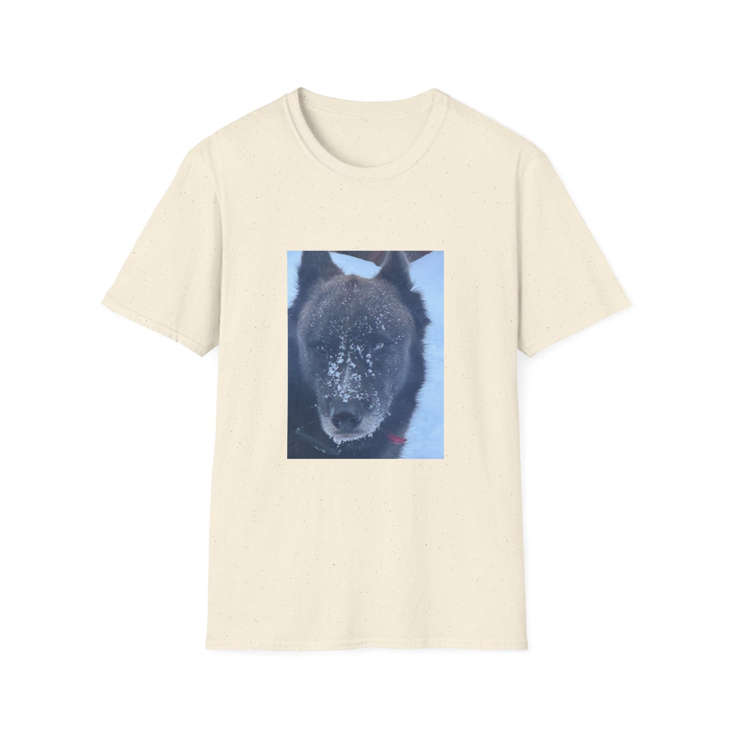 Wolf Face T‑Shirt  Frosty Snow Dog Portrait Tee