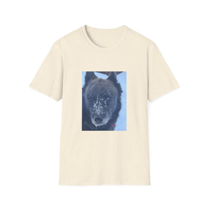 Wolf Face T‑Shirt  Frosty Snow Dog Portrait Tee