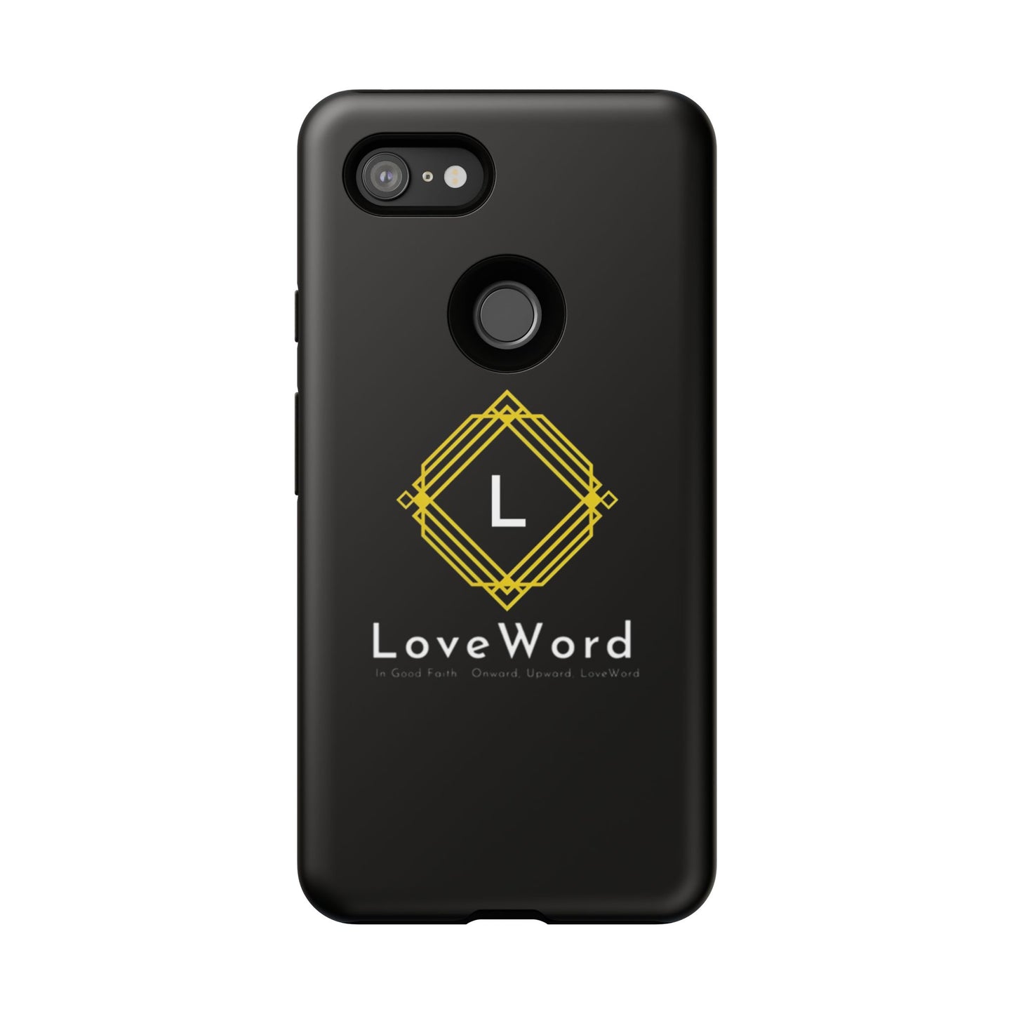 LoveWord Monogram Tough Phone Case — Black Protective iPhone Cover