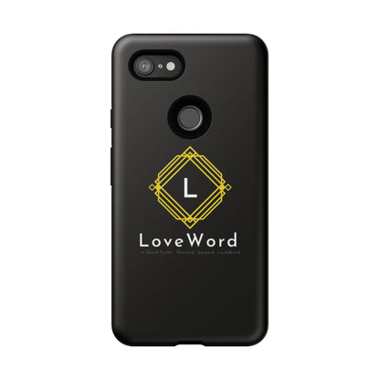 LoveWord Monogram Tough Phone Case — Black Protective iPhone Cover