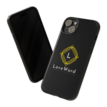 LoveWord Monogram Tough Phone Case — Black Protective iPhone Cover