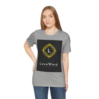 LoveWord Monogram Tee — Geometric Gold Emblem T‑Shirt