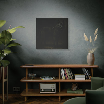 Odin – The Dark Majesty” Premium Poster Print, Black German Shepherd Canvas Wall Art — Dark Moody Animal Portrait