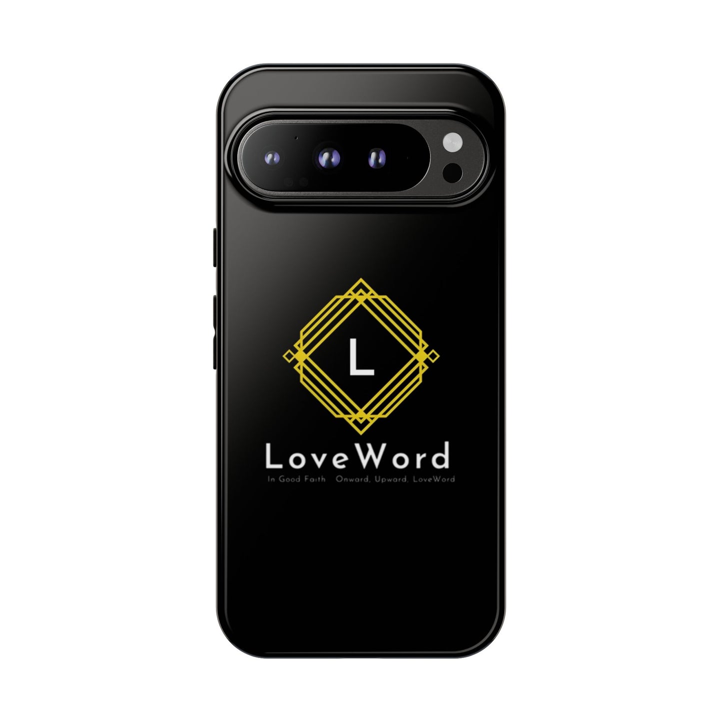 LoveWord Monogram Tough Phone Case — Black Protective iPhone Cover