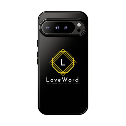 LoveWord Monogram Tough Phone Case — Black Protective iPhone Cover