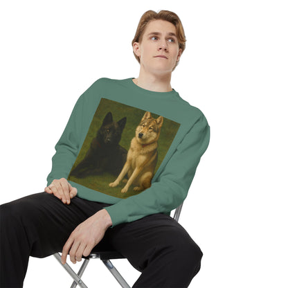 Odin & Thor Hybrid Legends Sweatshirt – Realistic Black & Tan Hybrids Graphic Crewneck