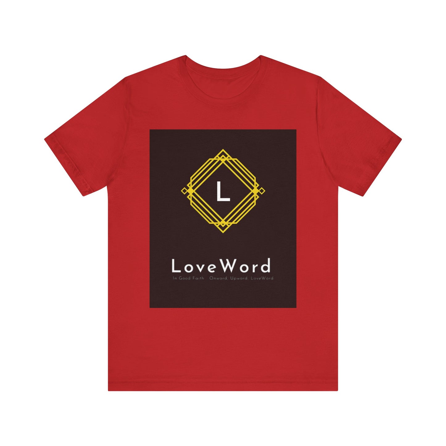 LoveWord Monogram Tee — Geometric Gold Emblem T‑Shirt