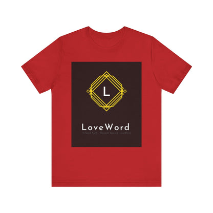 LoveWord Monogram Tee — Geometric Gold Emblem T‑Shirt