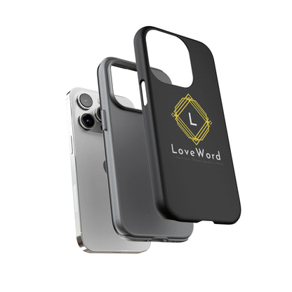 LoveWord Monogram Tough Phone Case — Black Protective iPhone Cover