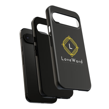 LoveWord Monogram Tough Phone Case — Black Protective iPhone Cover