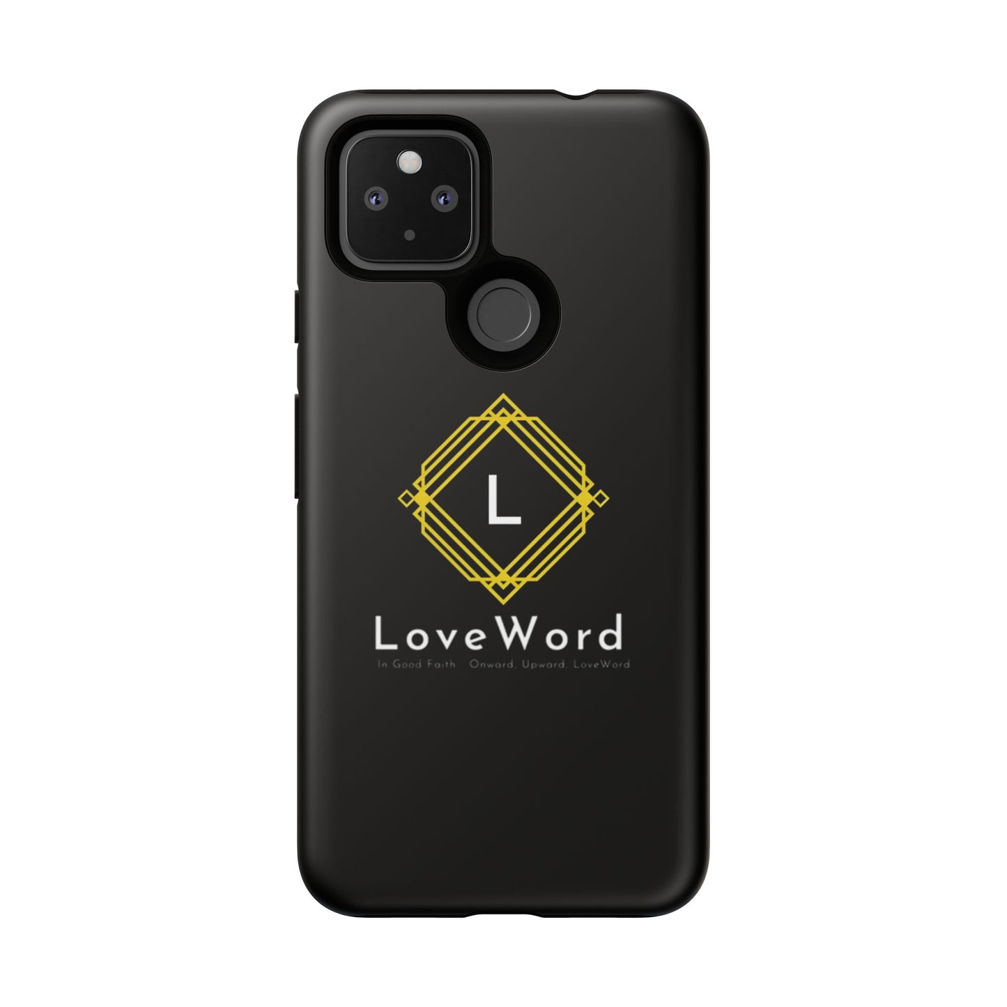 LoveWord Monogram Tough Phone Case — Black Protective iPhone Cover